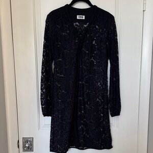 Sonia Rykiel Black Lace Long Sleeve Dress